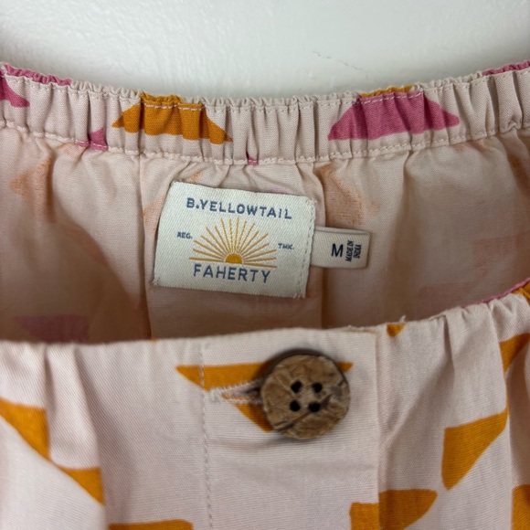 Faherty Byt Sun Road Cali Top Squareneck 3/4 Puff Sleeves Women’s Size Medium - Picture 5 of 7